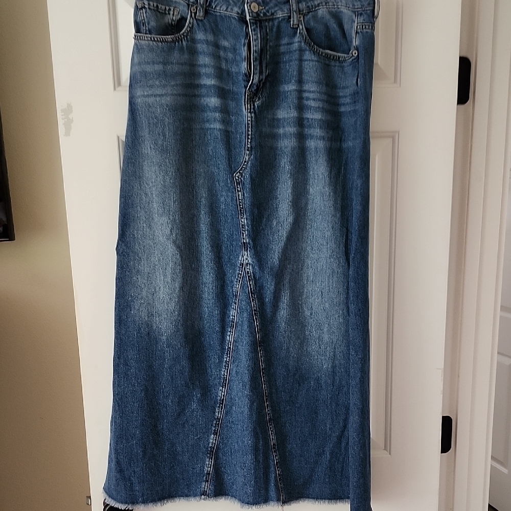 Lucky Brand Blue Denim Maxi Skirt